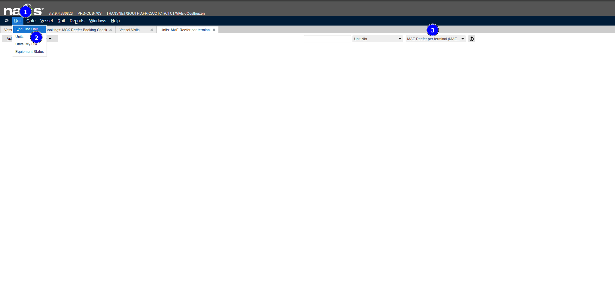 Navis Reporting Steps